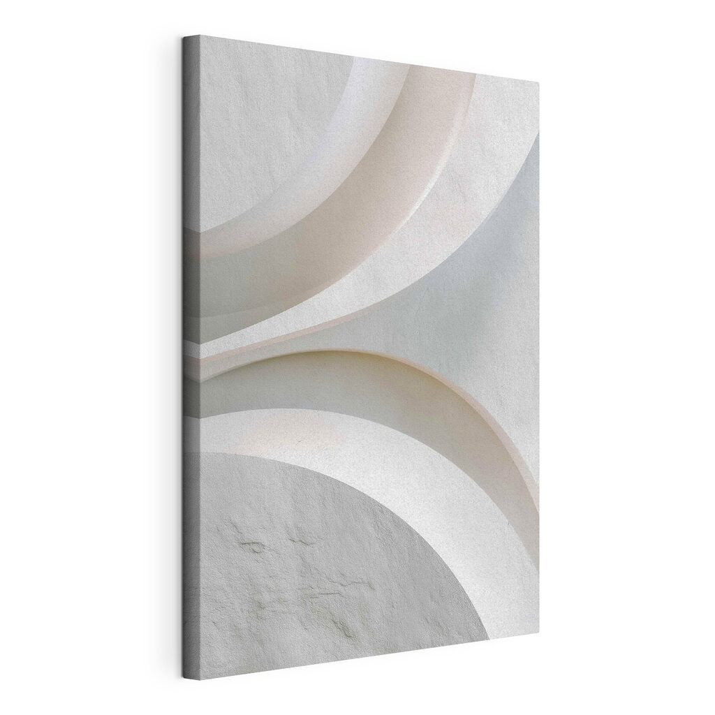 White wall with curved lines
