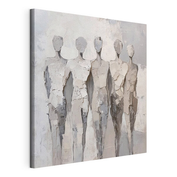 Group of people painted in white Group of people painted in white