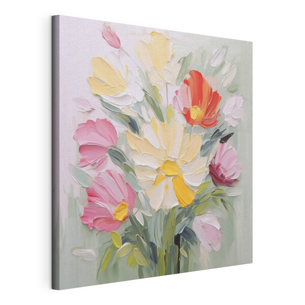 Cuadros Pintura de flores sobre una superficie blanca