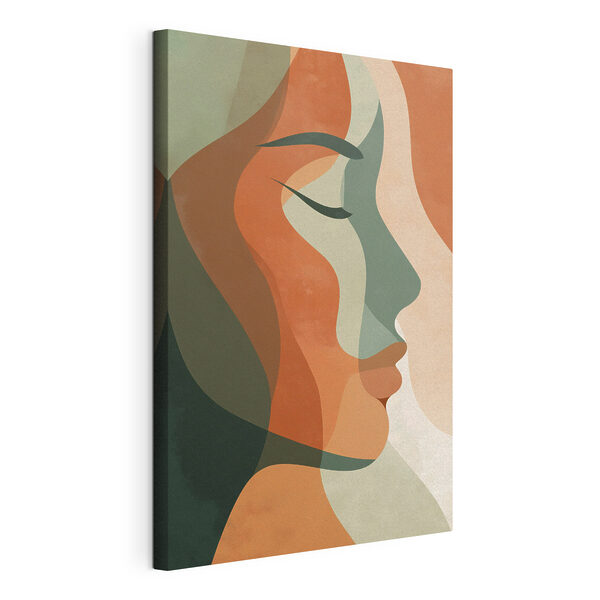 Cuadros Rostro de una mujer con el pelo de colores