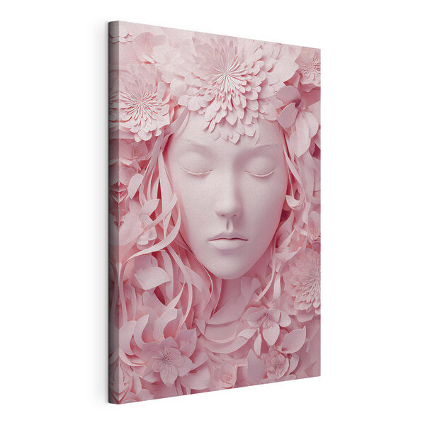 Face made of paper flowers
