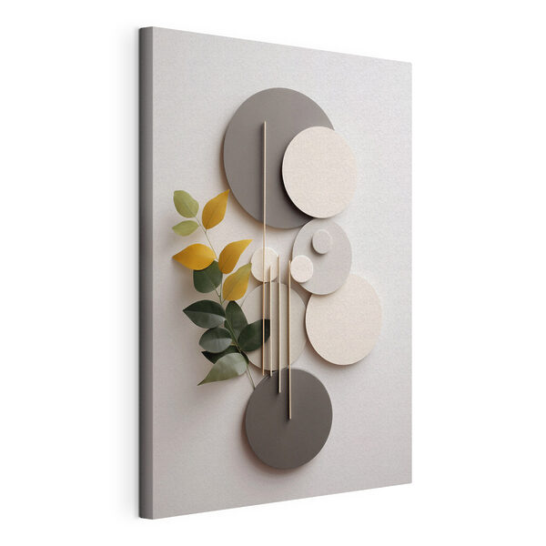 Cuadros Decoración de pared con círculos y hojas