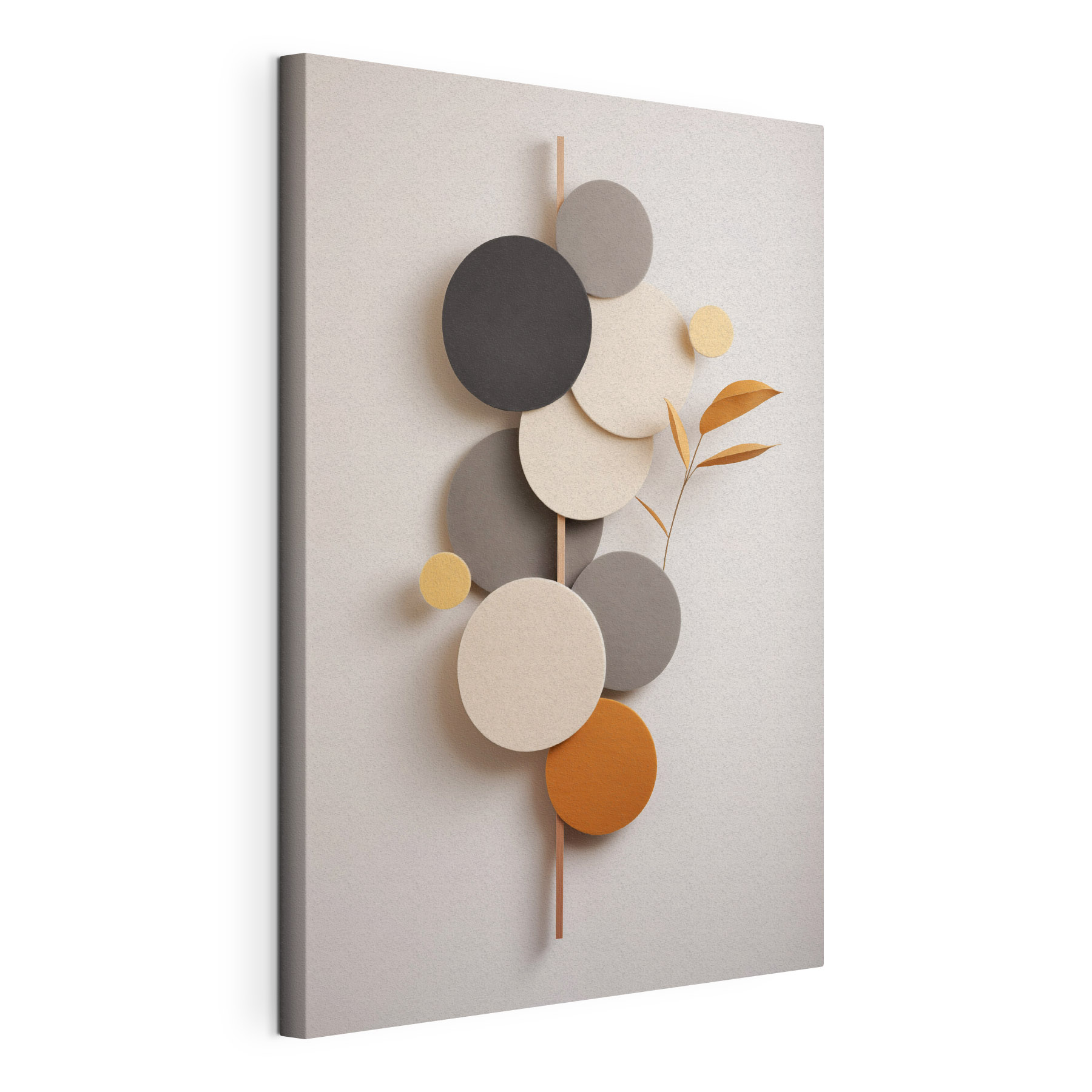 Group of circles with a leaf on a stick Group of circles with a leaf on a stick