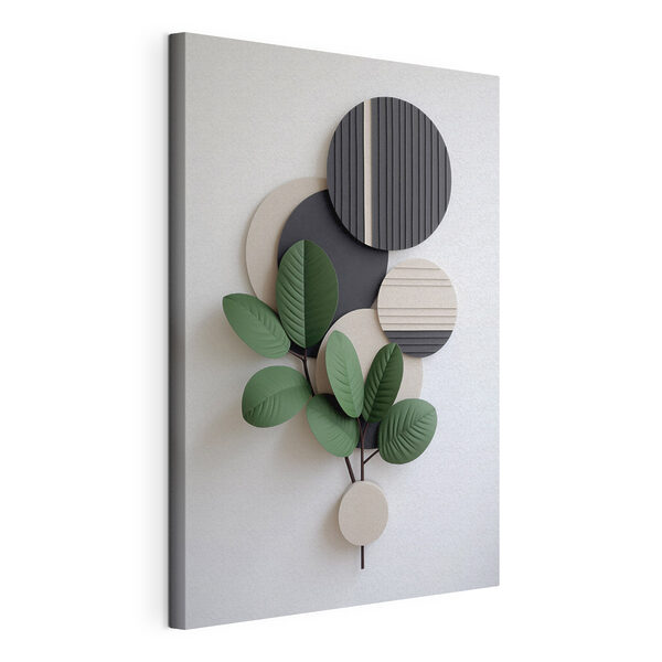 Decoración de pared con una planta y hojas Cuadros Decoración de pared con una planta y hojas