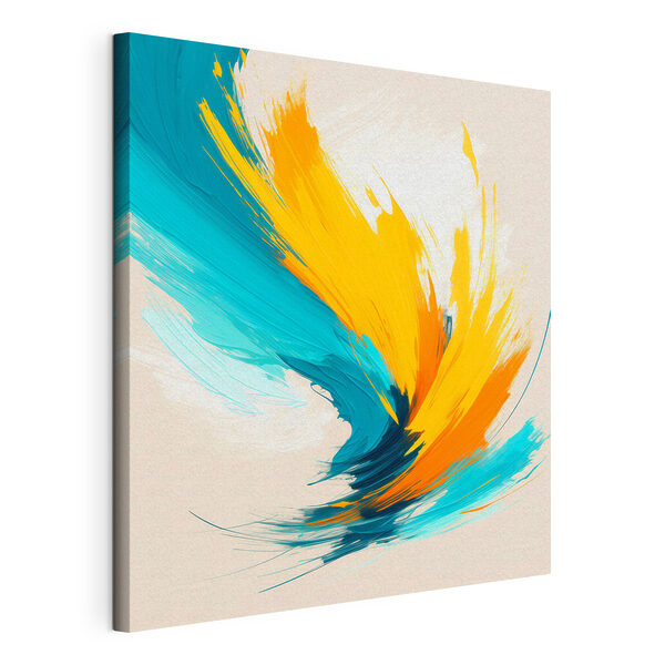 Remolinos de pintura azul y amarilla Cuadros Remolinos de pintura azul y amarilla