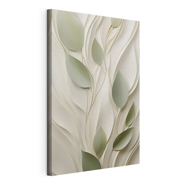 Cuadros Recorte de papel blanco y verde con hojas