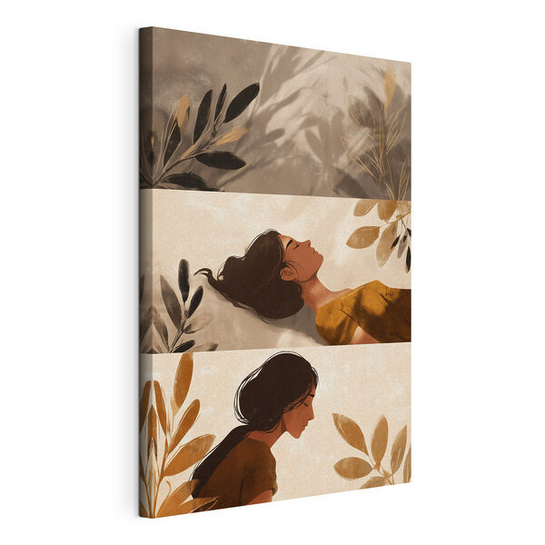 Collage of a woman sleeping
