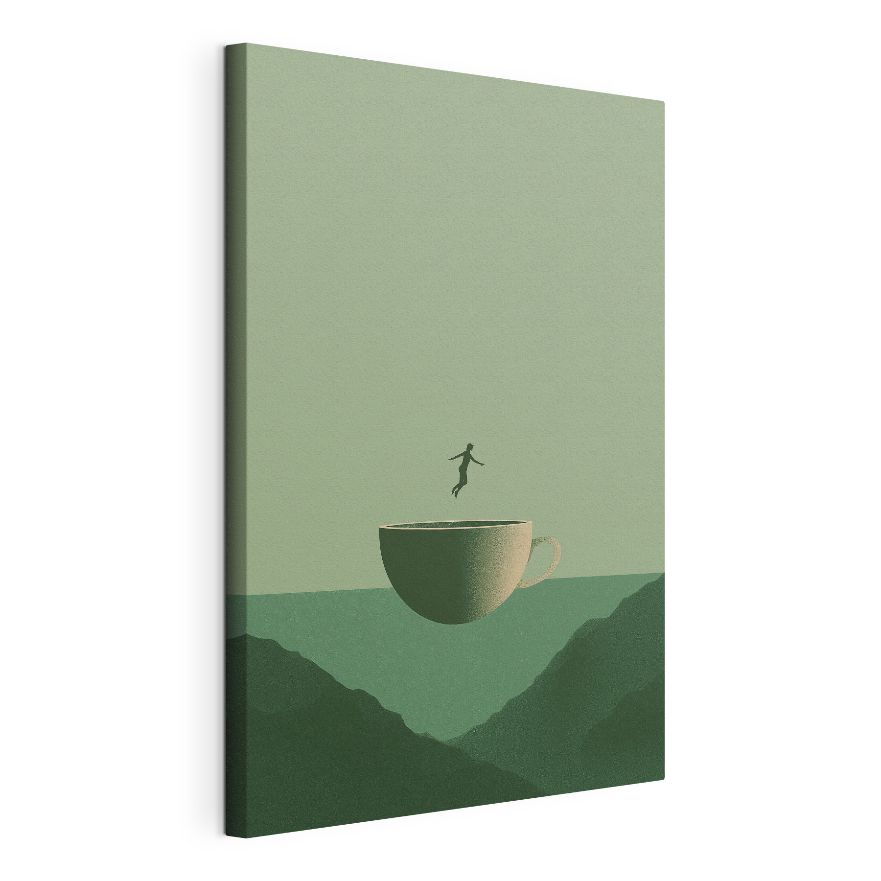Una persona que se lanza a una taza Una persona que se lanza a una taza