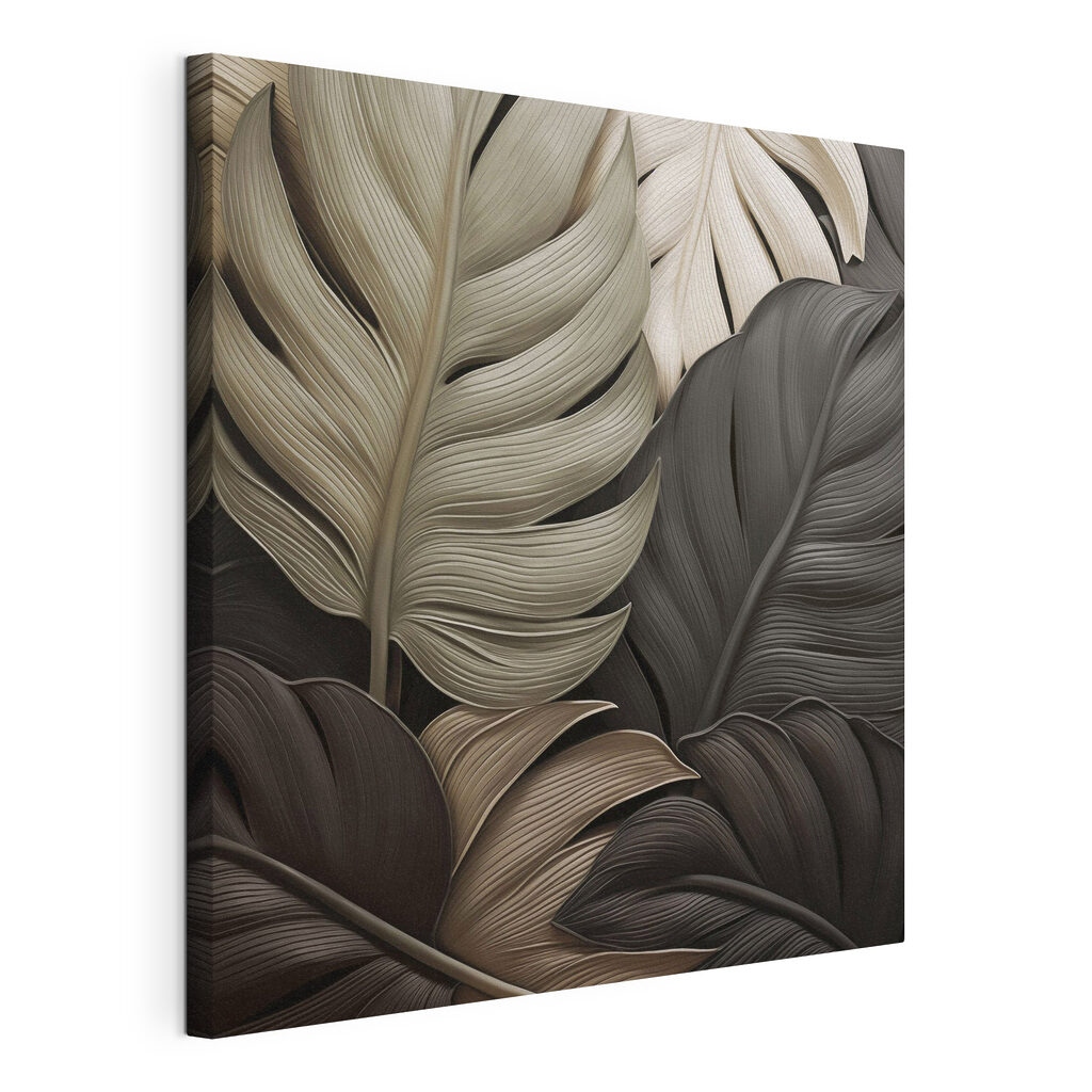 Group of black and white leaves