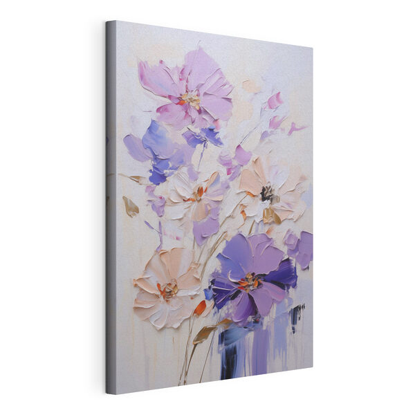 Painting of flowers on a white surface Painting of flowers on a white surface