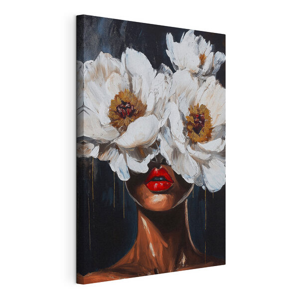 Cuadro de una mujer con flores cubriéndole el rostro Cuadros Cuadro de una mujer con flores cubriéndole el rostro