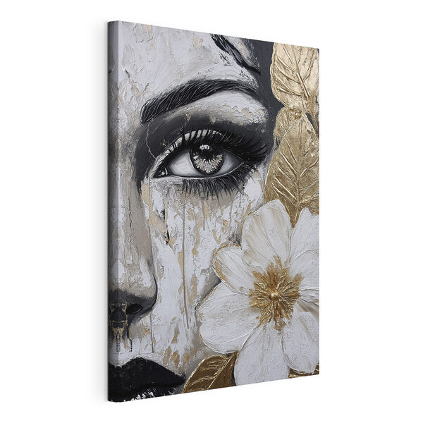 - Un retrato llamativo con un detalle floral Cuadros - Un retrato llamativo con un detalle floral