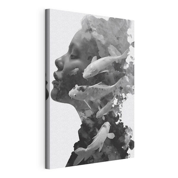 Woman's face with fish