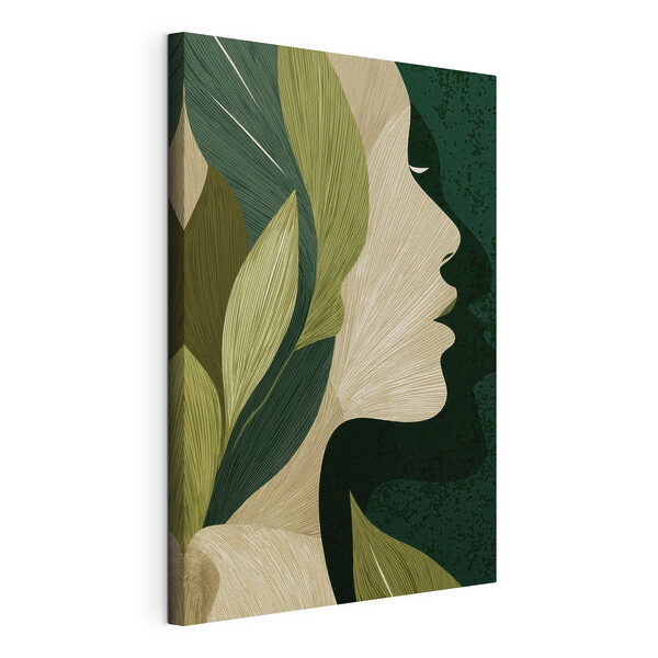 Woman's face with leaves Woman's face with leaves