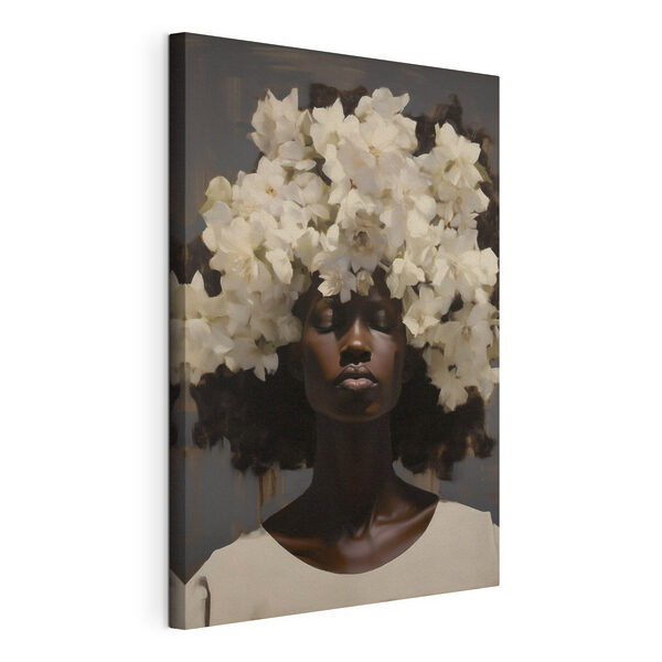 Cuadros Mujer con flores en la cabeza