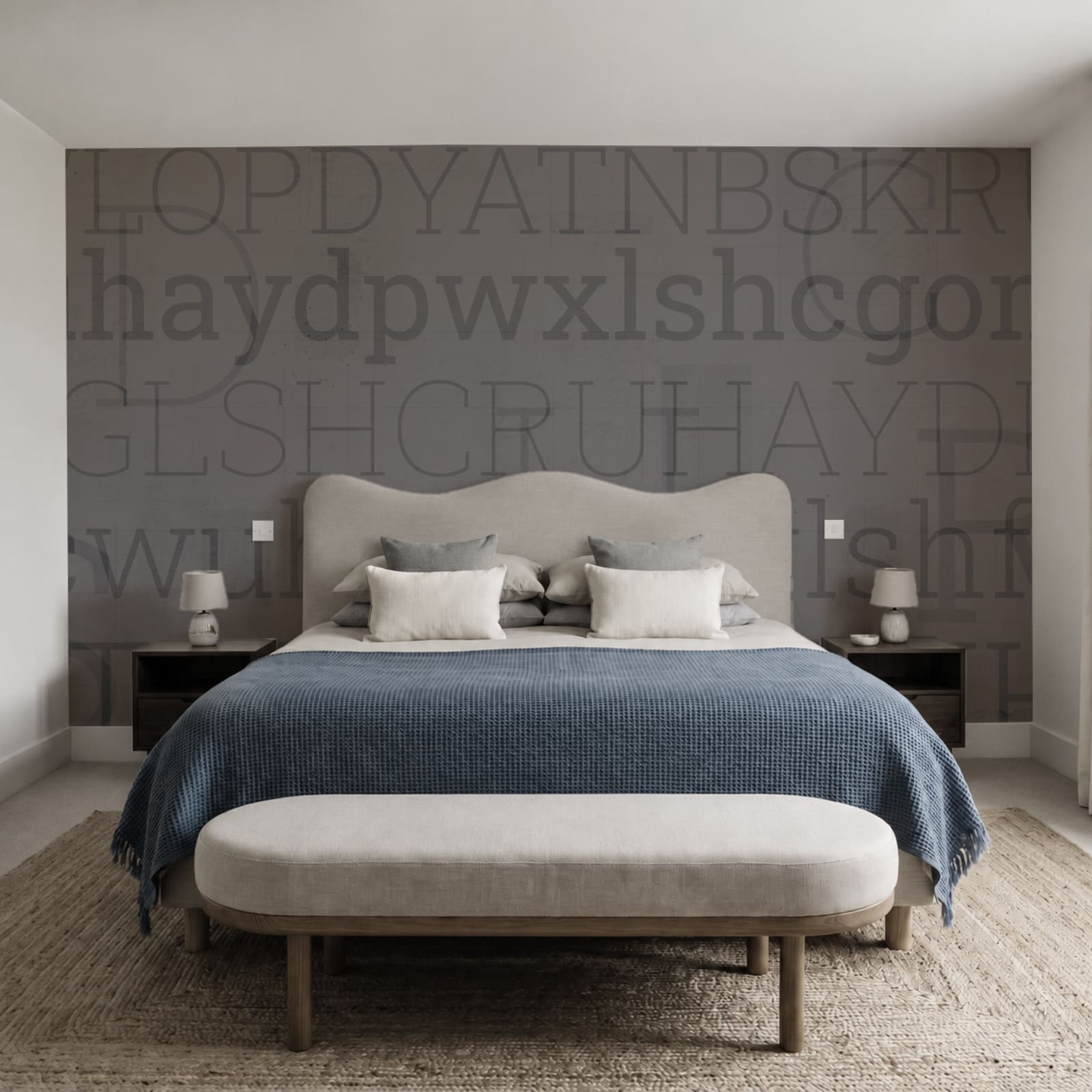 Fondo gris con letras
