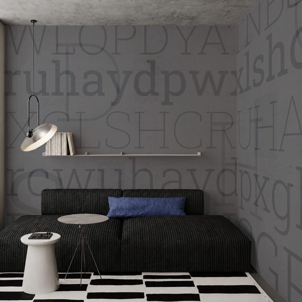Fondo gris con letras