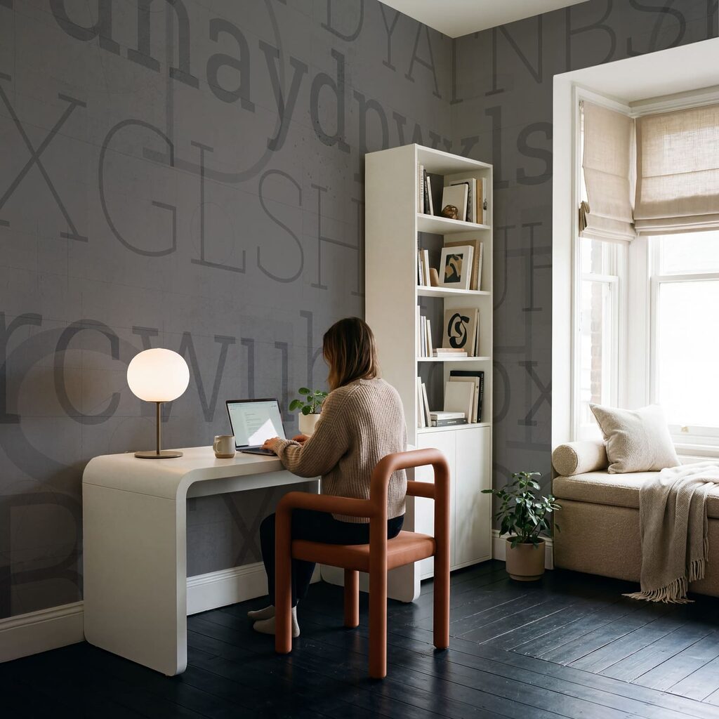 Fondo gris con letras