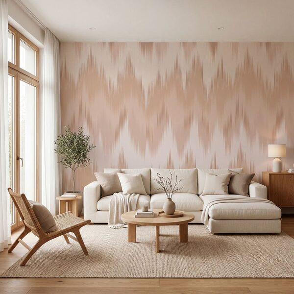 Diseño en zigzag rosa y blanco