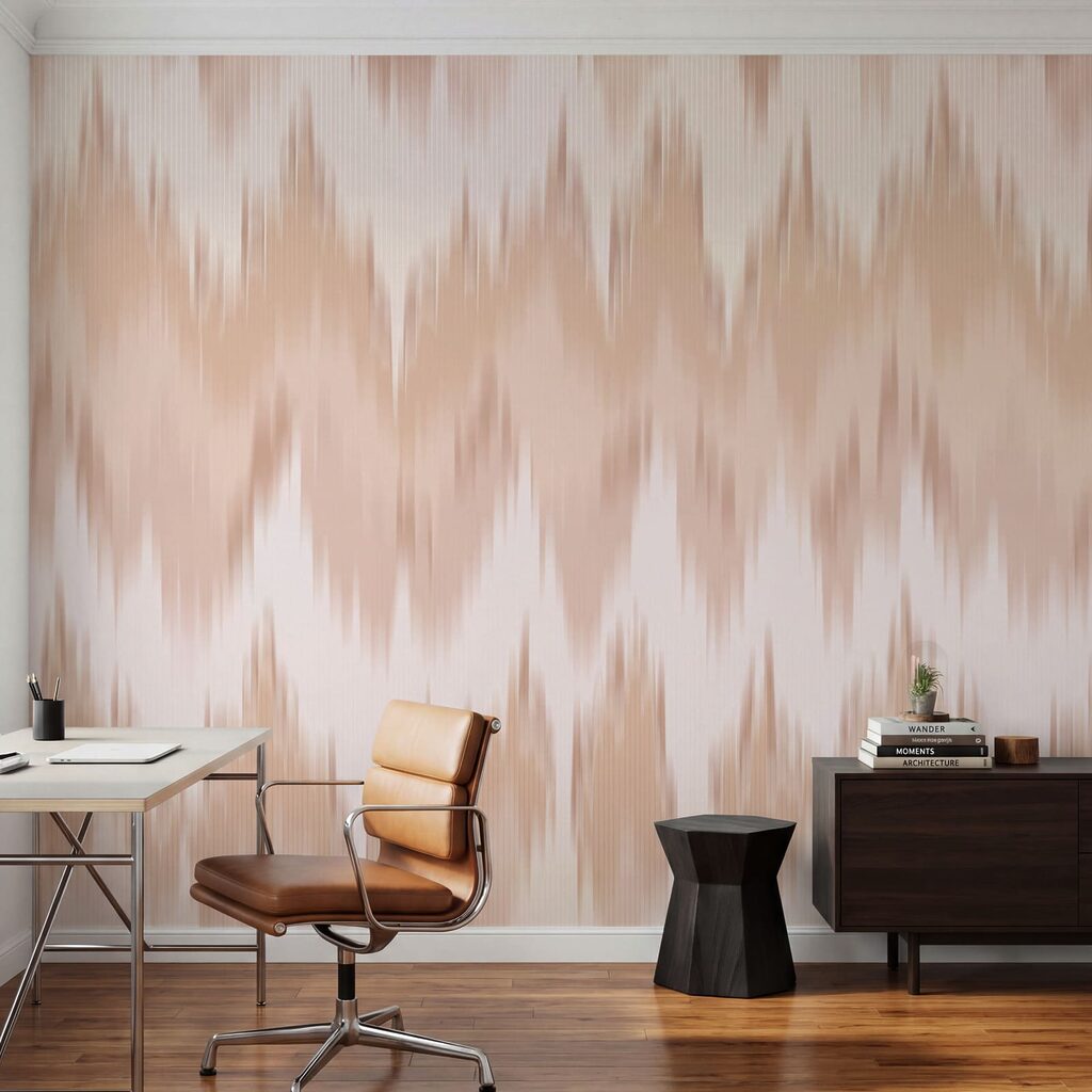 Diseño en zigzag rosa y blanco