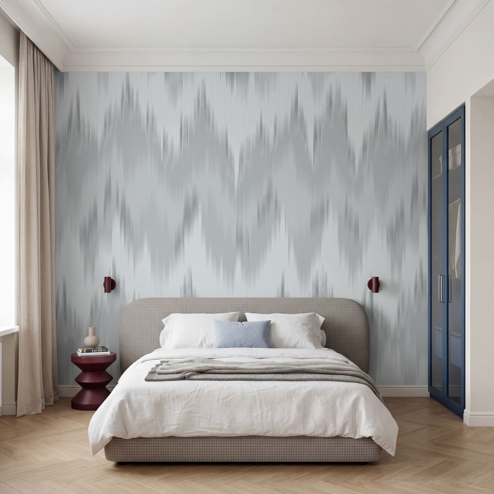Diseño en zigzag blanco y gris Diseño en zigzag blanco y gris