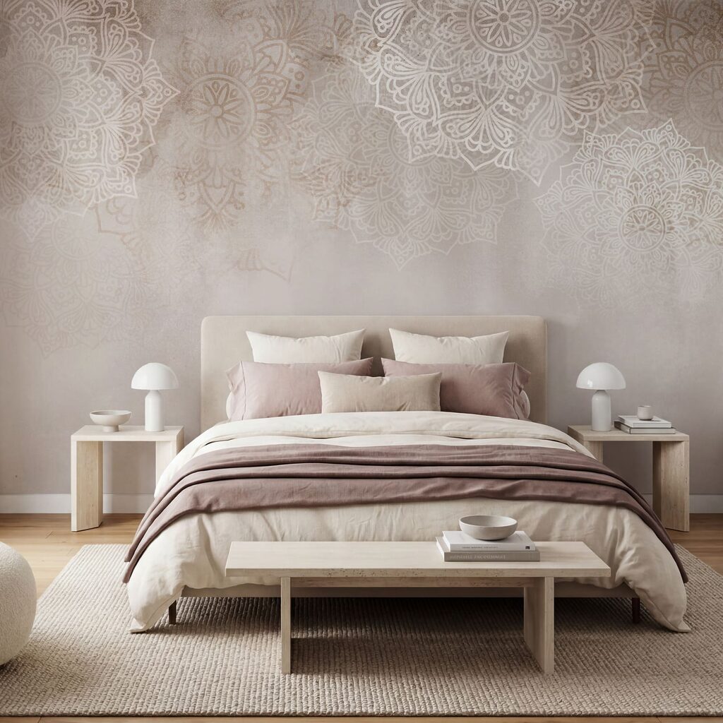 Fondo blanco y rosa con mandalas blancos Fondo blanco y rosa con mandalas blancos