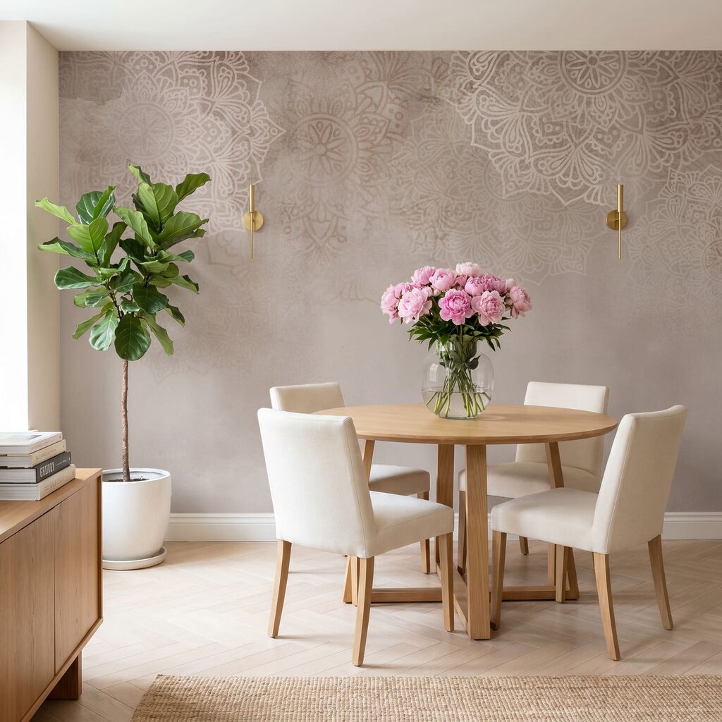 Fondo blanco y rosa con mandalas blancos Fondo blanco y rosa con mandalas blancos