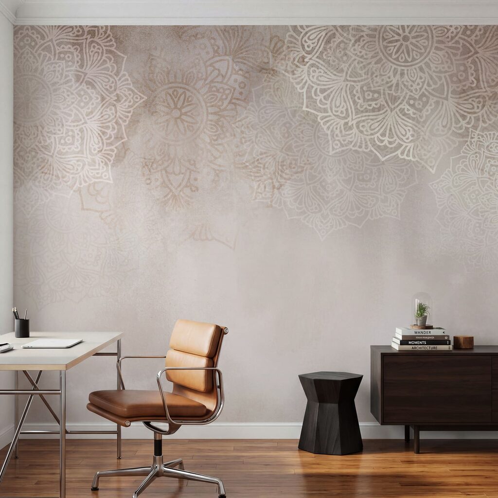 Fondo blanco y rosa con mandalas blancos Fondo blanco y rosa con mandalas blancos