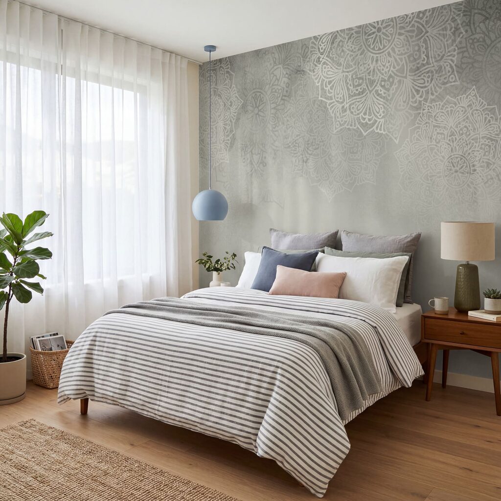 Fondo blanco y gris con mandalas blancos Fondo blanco y gris con mandalas blancos