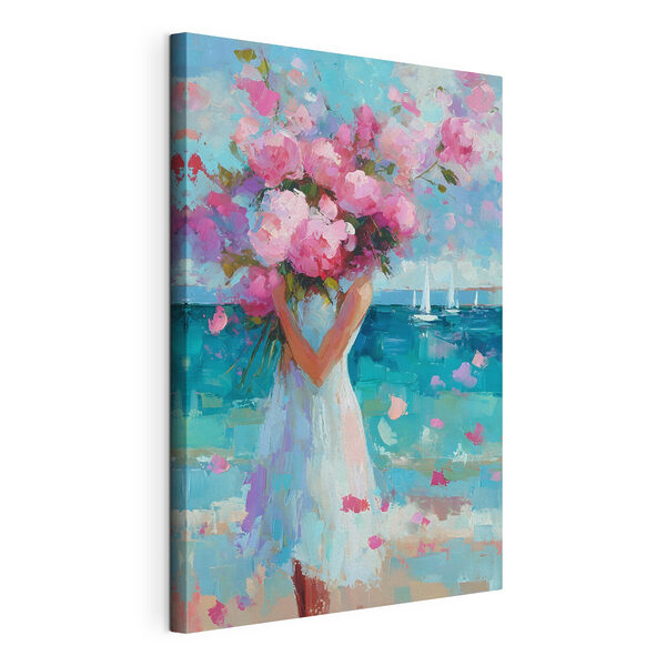 Cuadros Cuadro de una mujer que sostiene un ramo de flores (SKU: s49937) Cuadros Cuadros Cuadro de una mujer que sostiene un ramo de flores (SKU: s49937)