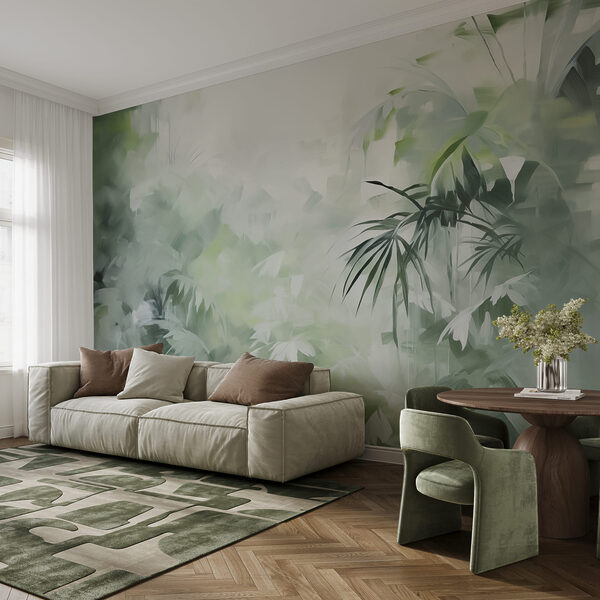 Wall mural Painting of a forest of trees Wall mural Painting of a forest of trees