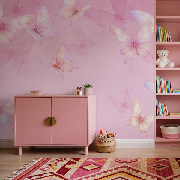 Fondo rosa con mariposas Fondo rosa con mariposas