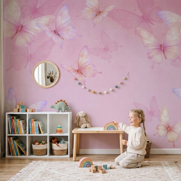 Fondo rosa con mariposas Fondo rosa con mariposas