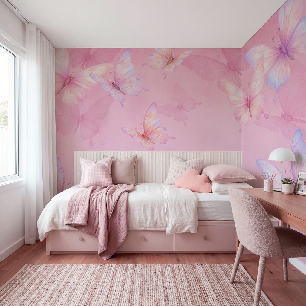 Fondo rosa con mariposas Fondo rosa con mariposas