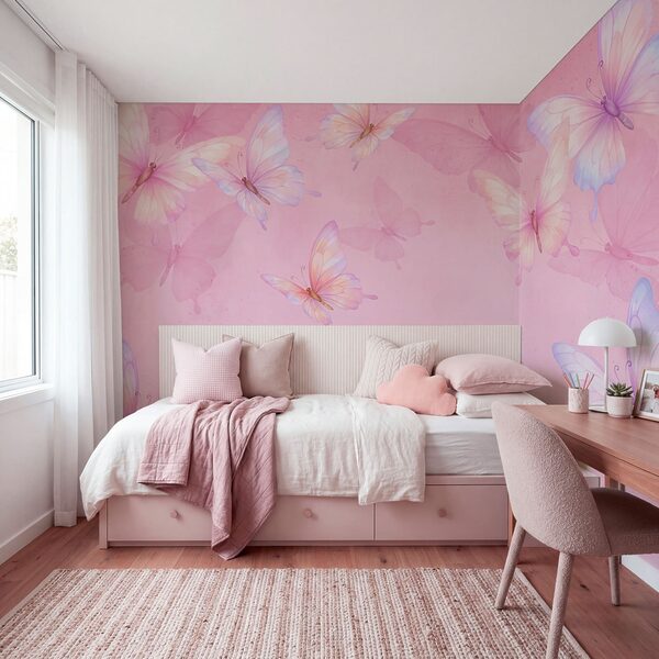 Fondo rosa con mariposas Fondo rosa con mariposas