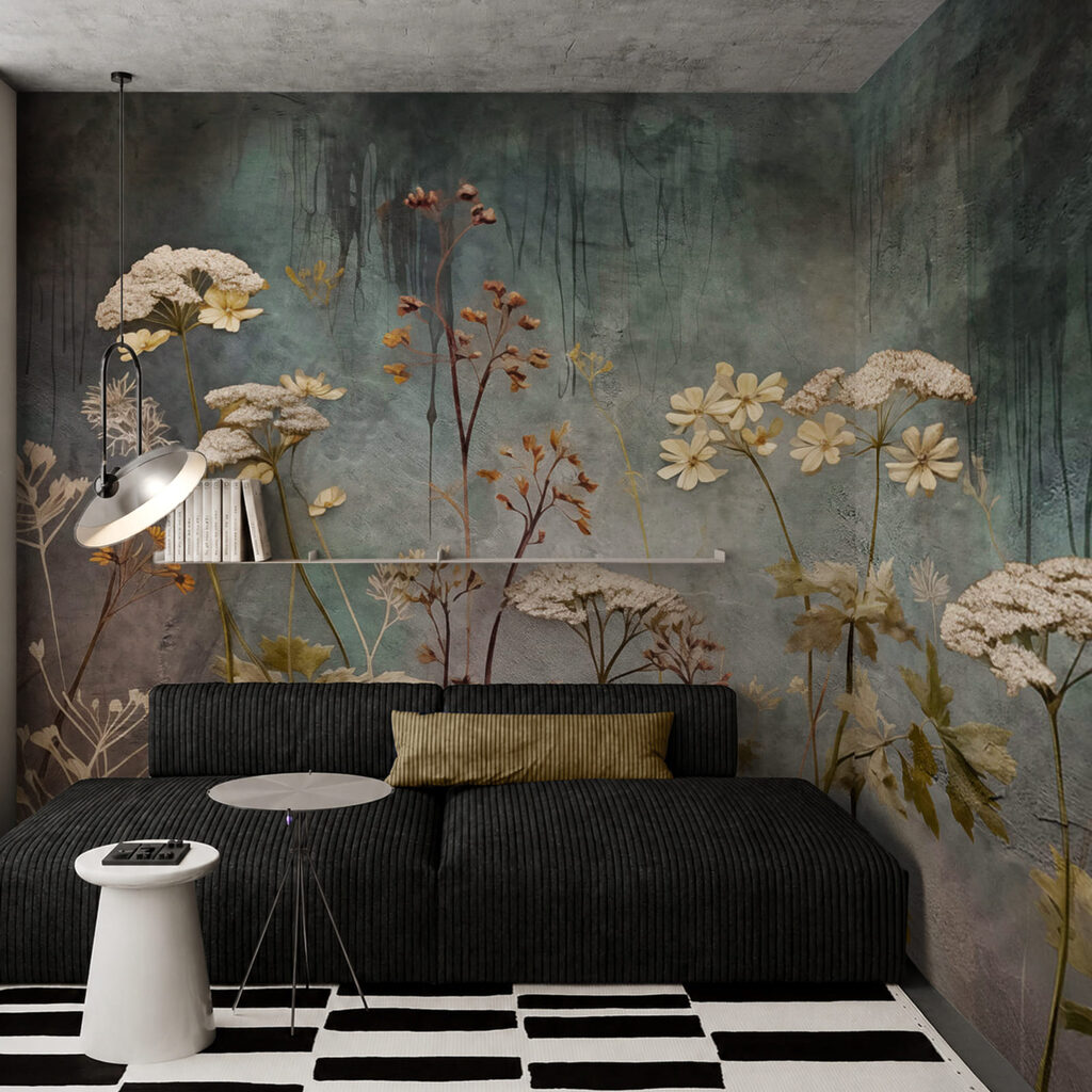 - Delicadas flores sobre un fondo con textura - Delicadas flores sobre un fondo con textura