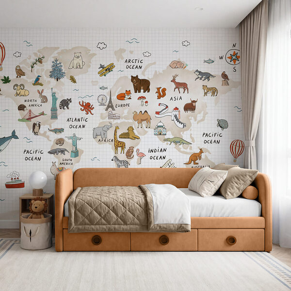 Mapa del mundo con animales Mapa del mundo con animales