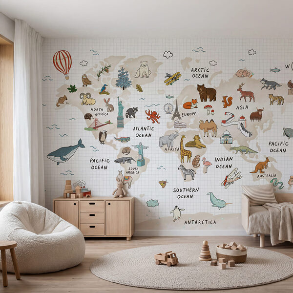Mapa del mundo con animales Mapa del mundo con animales