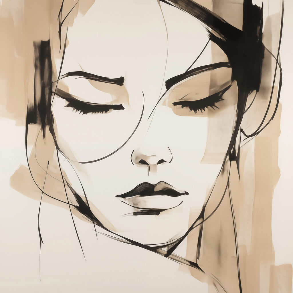 Drawing of a woman's face Drawing of a woman's face