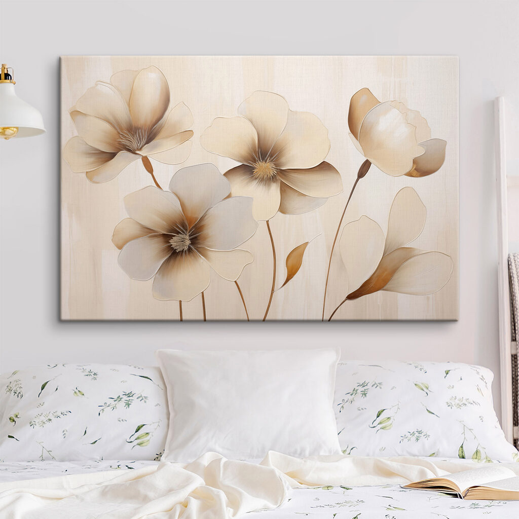 Painting of flowers on a wall Painting of flowers on a wall