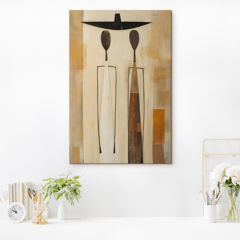 Painting of two vases with spoons