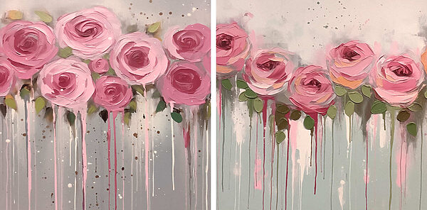 Painting of pink flowers Painting of pink flowers