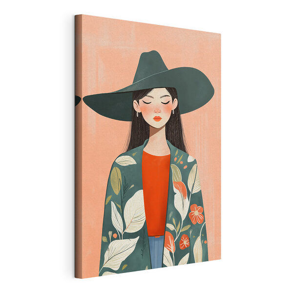 Cuadros Mujer con sombrero y chaqueta (SKU: s50325) Cuadros Cuadros Mujer con sombrero y chaqueta (SKU: s50325)