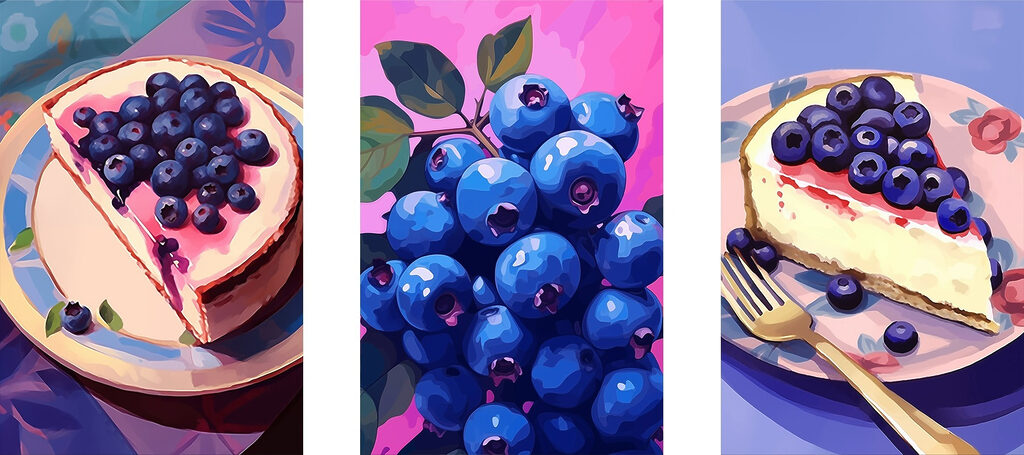 Collage of blueberries Collage of blueberries