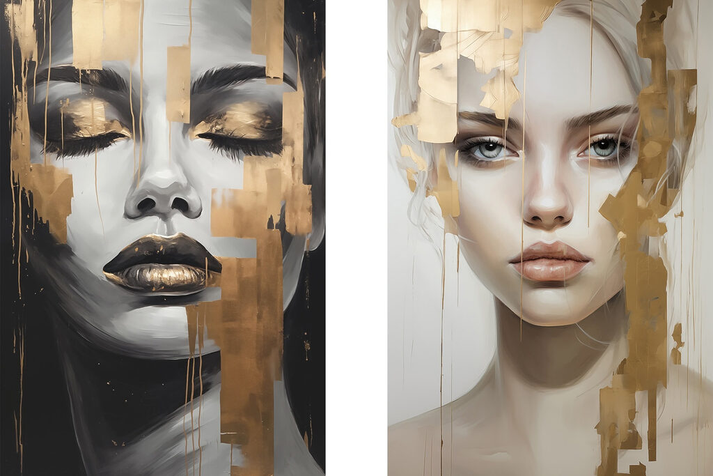 Two paintings of a woman Two paintings of a woman