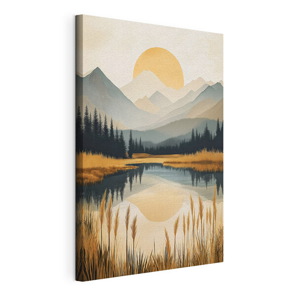 Cuadros Paisaje de un lago con montañas y árboles (SKU: s50343) Cuadros Cuadros Paisaje de un lago con montañas y árboles (SKU: s50343)
