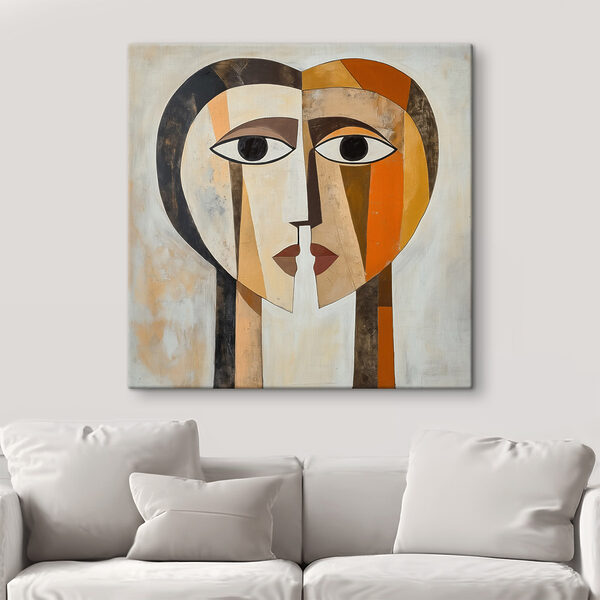Painting of a face and heart Painting of a face and heart