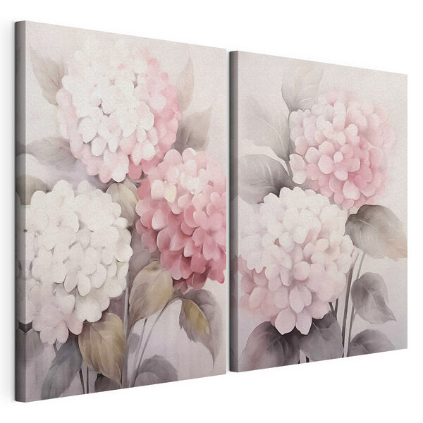 Lámina modular sobre lienzo Lámina modular sobre lienzo Cuadro de flores sobre fondo blanco (SKU: m00400)