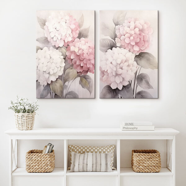 Painting of flowers on a white background