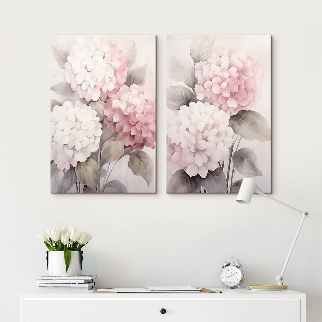 Painting of flowers on a white background